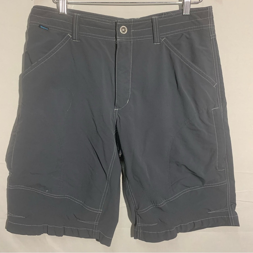 Kuhl Shorts Mens 33 Gray Chino Button Fly Lightweight Beach Summer Golf
